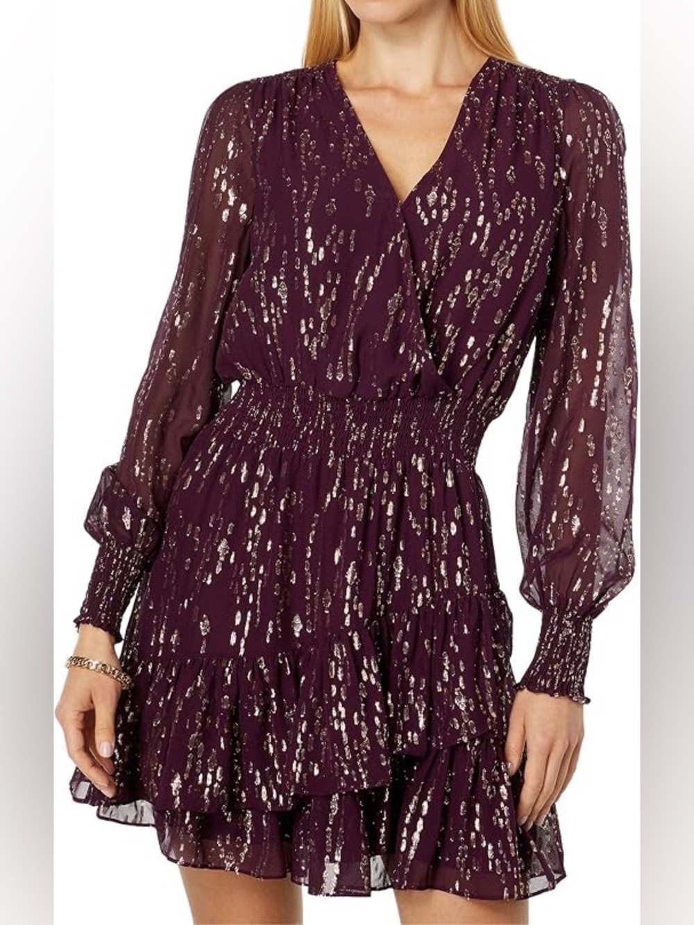 Lilly Pulitzer Cristiana Long Sleeve Silk Dress Cherry Ganache